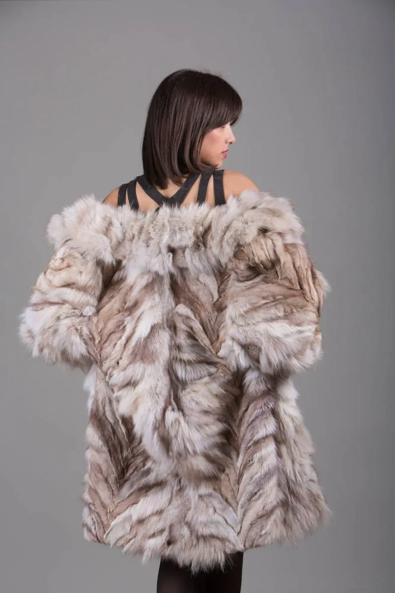 Blue Fox Fur Jacket