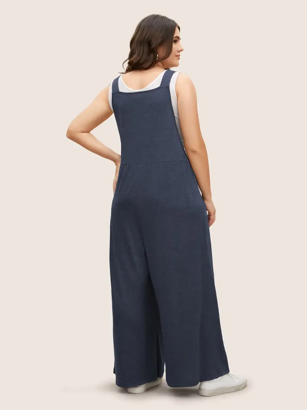 Supersoft Essentials Solid Pleated Pocket Jumpsuit