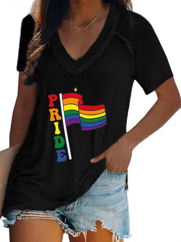 Women'S  Pride V-Neck Short-Sleeved T-Shirt