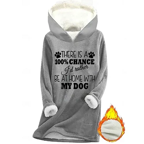 Women's Daily Hoodie Long Sleeve Hooded Graphic Letter Drawstring Print Casual Daily Black Pink Blue Fall Loose Fit