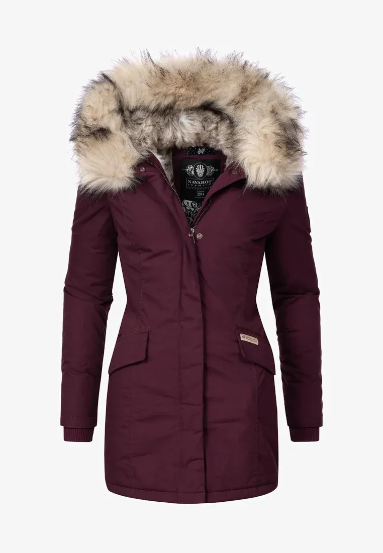 Plain  parka  coat black
