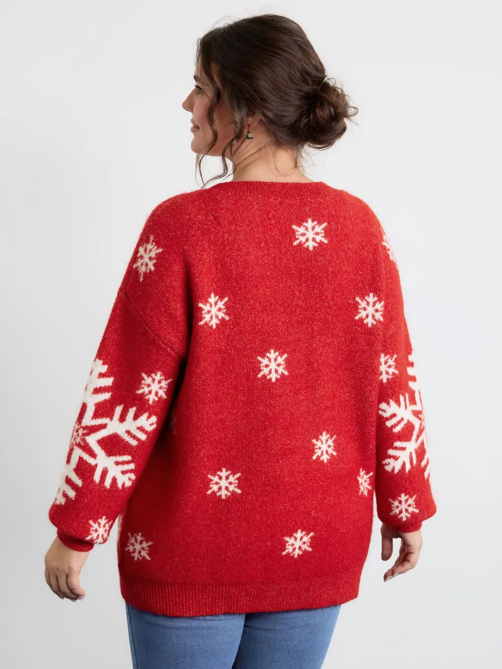 Snowflake Holiday Print Pullover