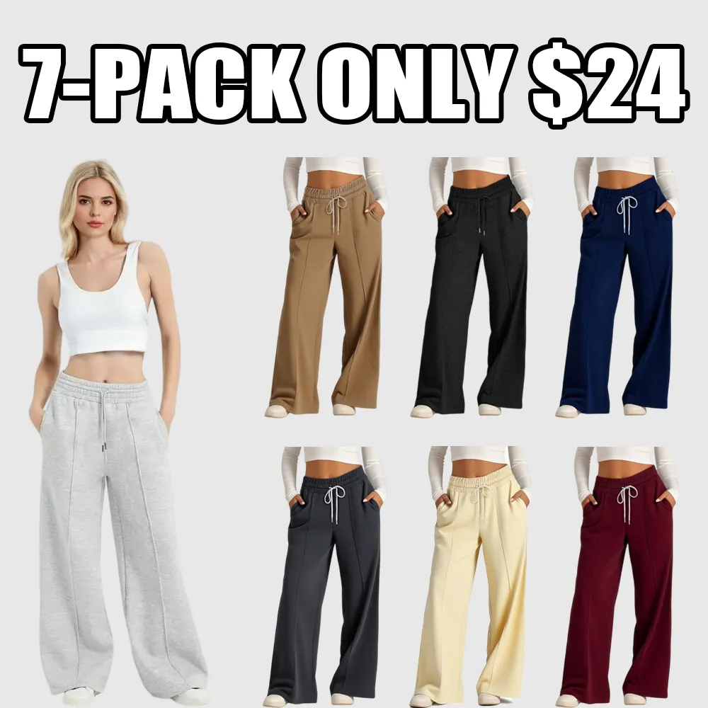 Women's Wide Leg Solid Lounge Sweatpants with Pockets