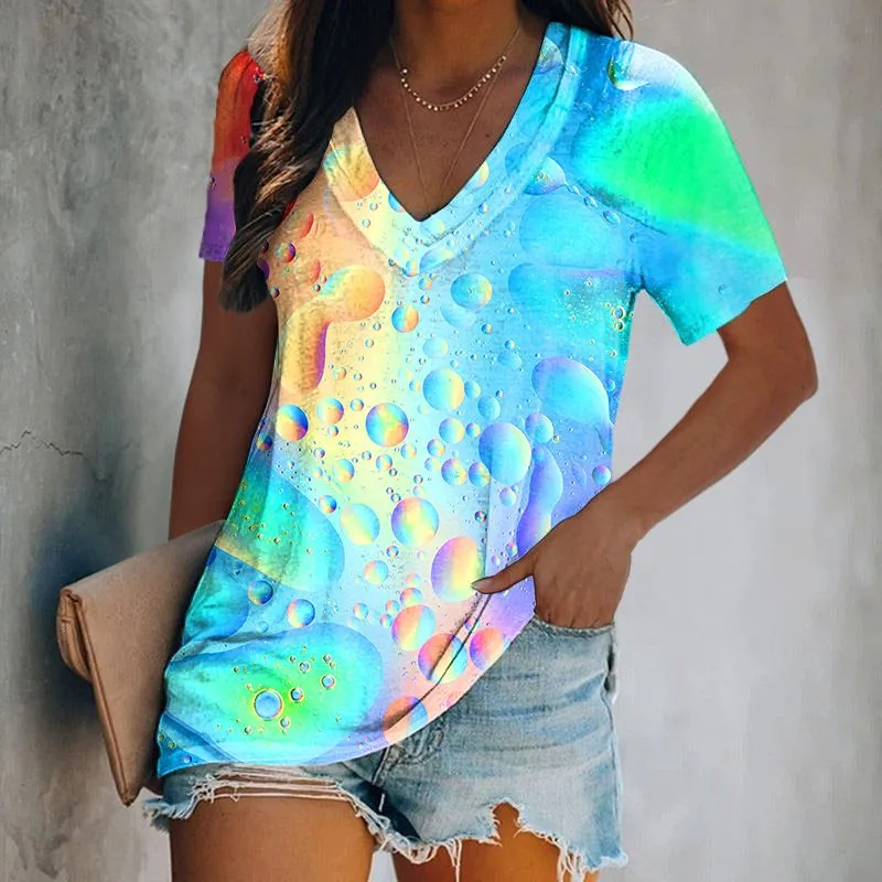 Polka Dot Shape Printing Graphic T-shirts