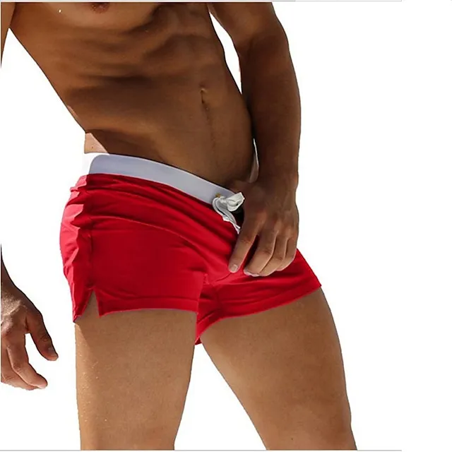 Men's Swim Shorts Swim Trunks Board Shorts Swim Brief Drawstring Elastic Waist Zipper Pocket Solid Color Breathable Quick Dry Short Casual Daily Beach Fashion Classic Style ArmyGreen Black