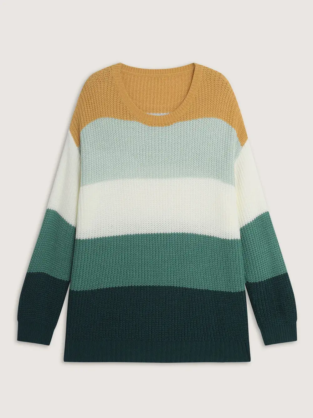 Colorblock Textured Balloon Sleeve Pullover