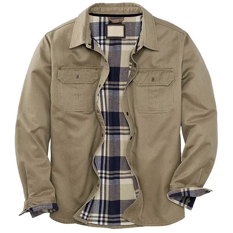 Men's Autumn And Winter Outdoor Retro Plaid Lining Design Jacket
