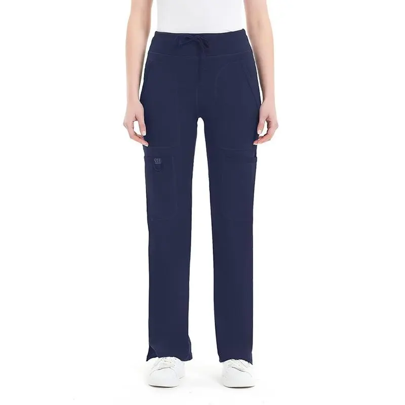 Women's Mid Rise Yoga Work Pants – Stretch Cargo Scrub Pants with 5 Pockets