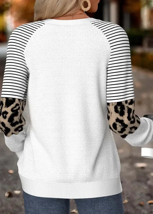 White Tummy Coverage Snowman Print Long Sleeve Sweatshirt