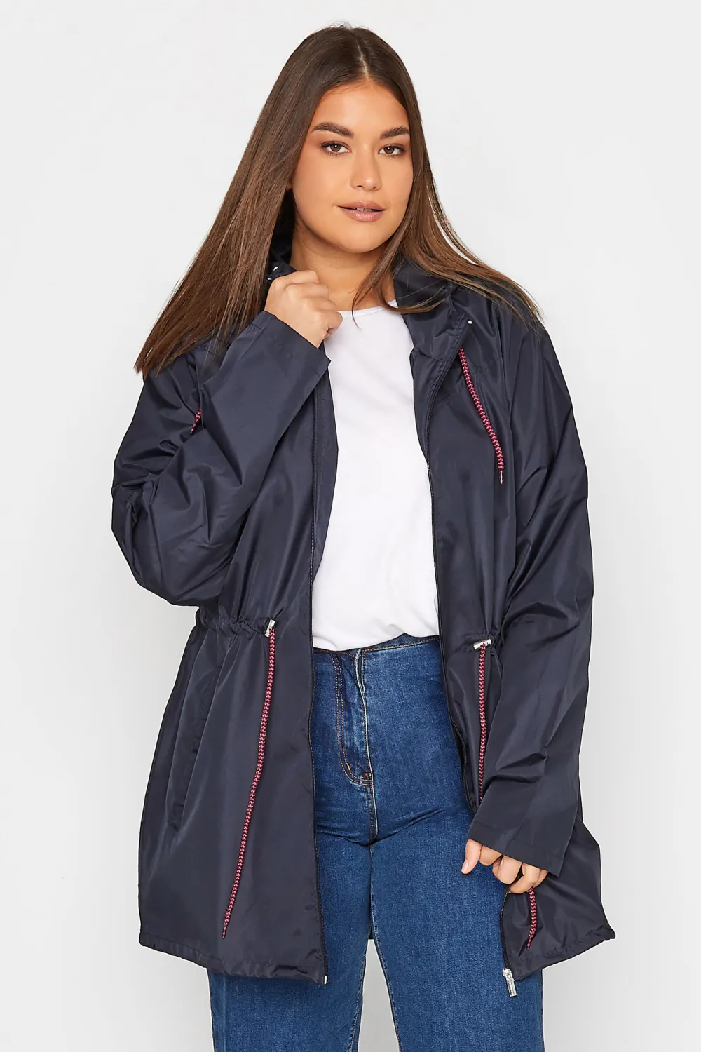 LTS Tall Black Dalmatian Print Pocket Parka