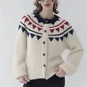 Women's Sweater Cardigan Fair Isle Sweater Vintage Fashion Streetwear Geometric Crew Neck Buttons Knitted Long Sleeve Regular Tops Knit Outdoor Daily Weekend Yellow Apricot Fall Winter