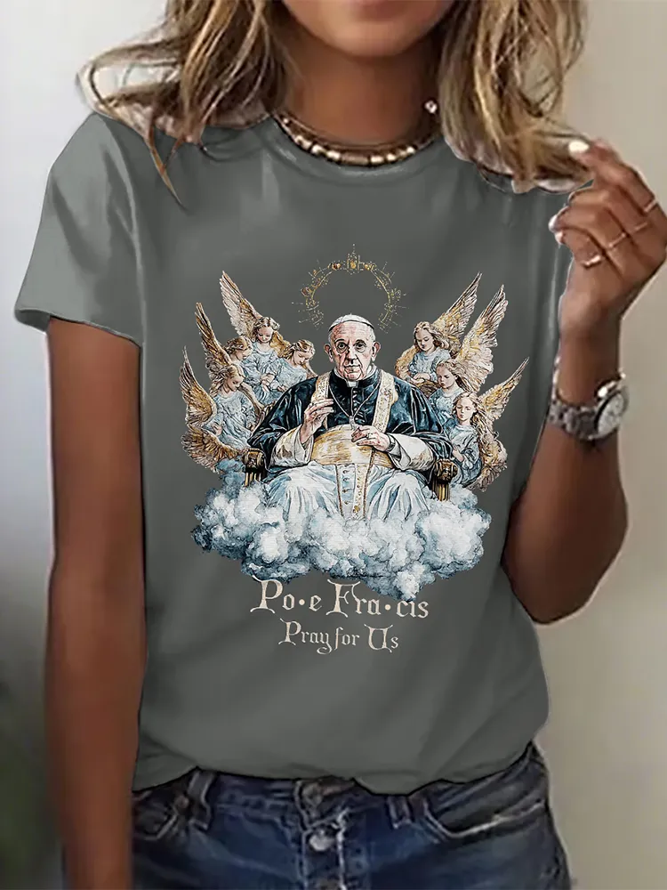 Women's Love And Mercy For All Print Short Sleeve Round Neck Cotton T-Shirt