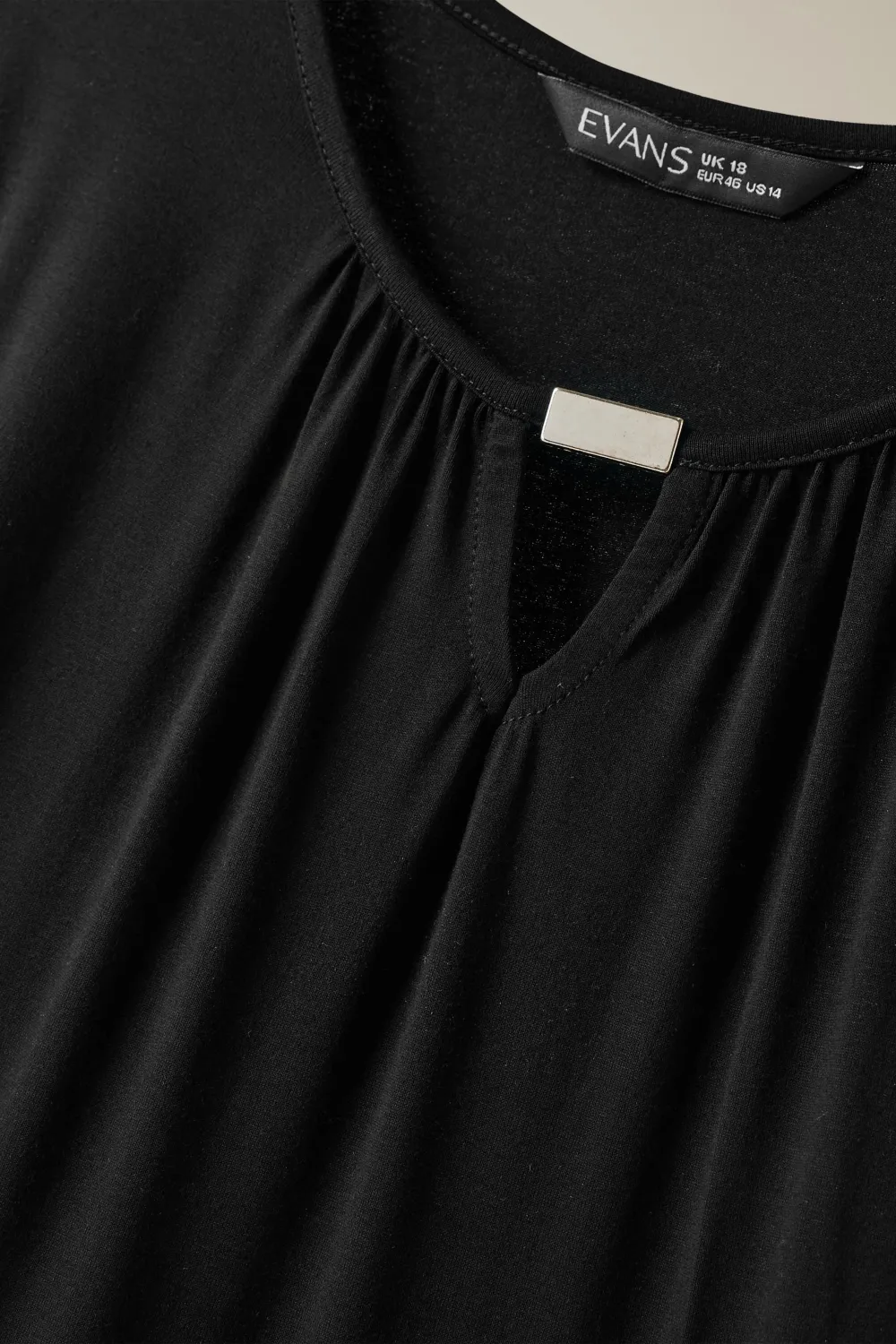 EVANS Curve Black Metal Trim Midaxi Dress