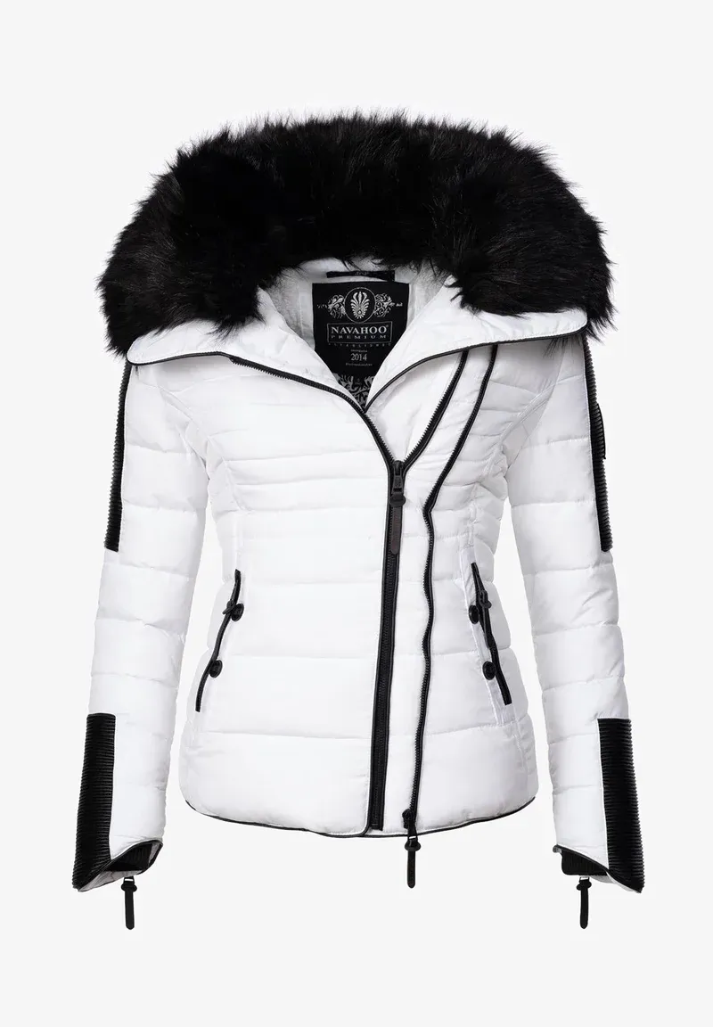 Women's short parka  coat white