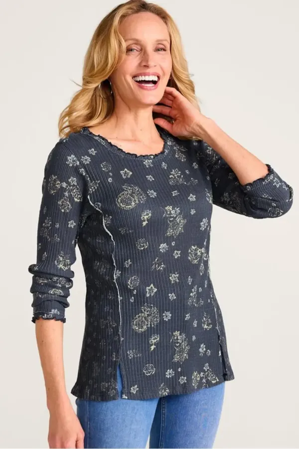 Pretty Petals Long Sleeve Pointelle Top
