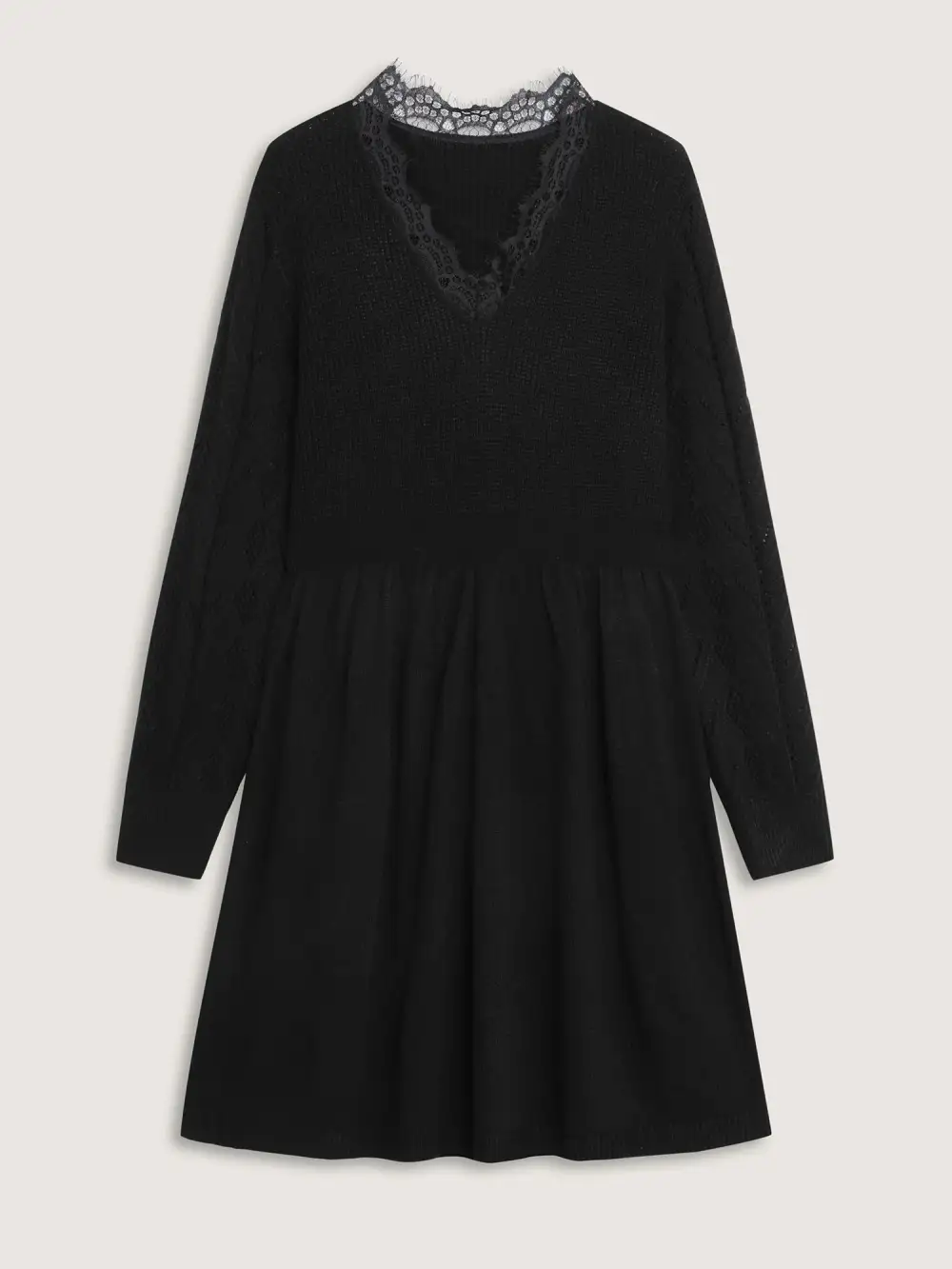 Lace Cut-Out Cinched-Waist Midi Dress