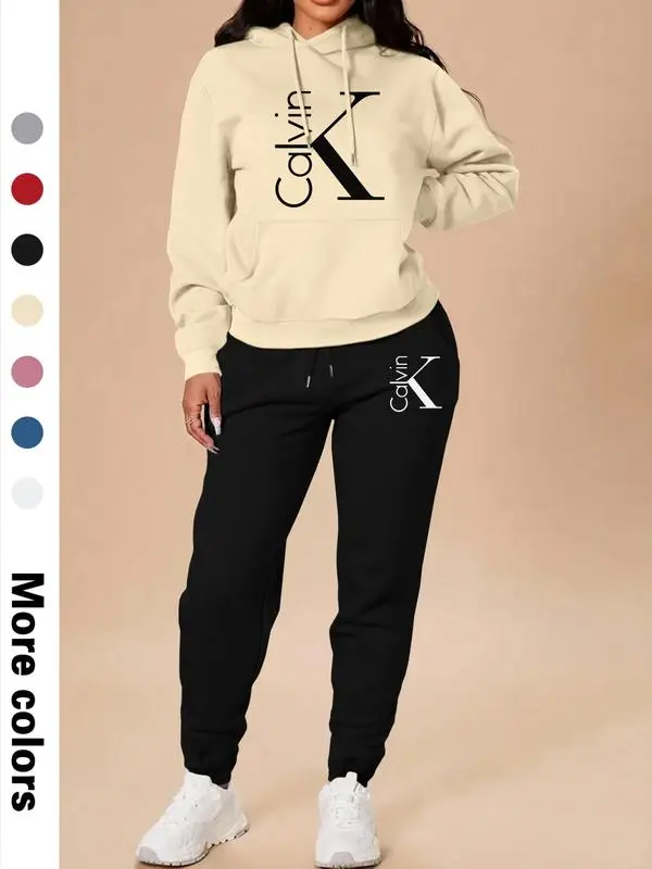 Women's Casual Hooded Sweatshirt Set