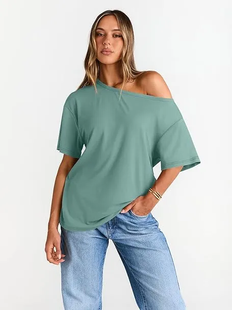 Women's Off Shoulder T-Shirt – Casual & Comfy Fit