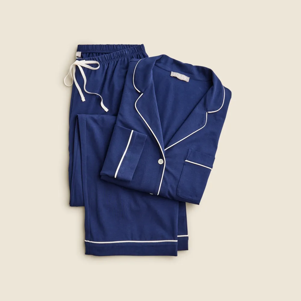 Dreamy cotton-blend pajama pant set in stripe