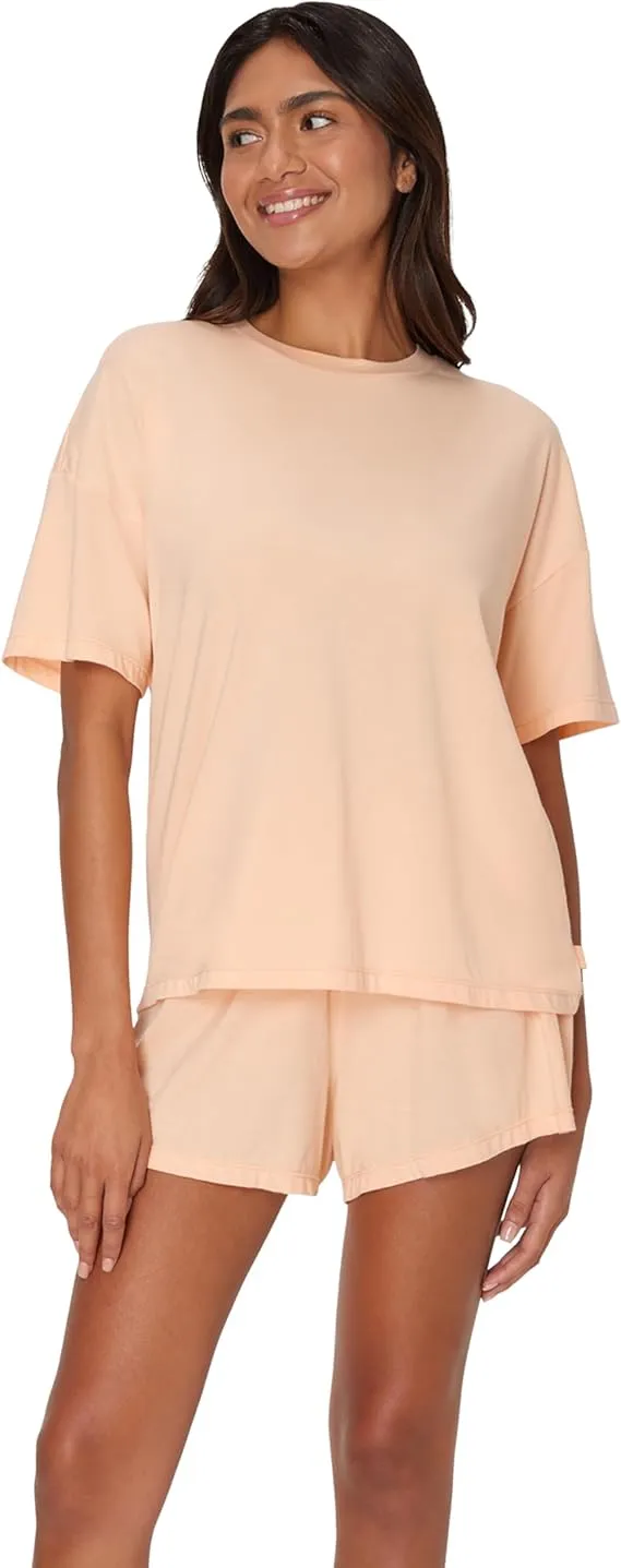 2 Piece Lounge Set, Comfywear SuperSoft Boxy T-Shirt & Sleep Shorts Loungewear Women's