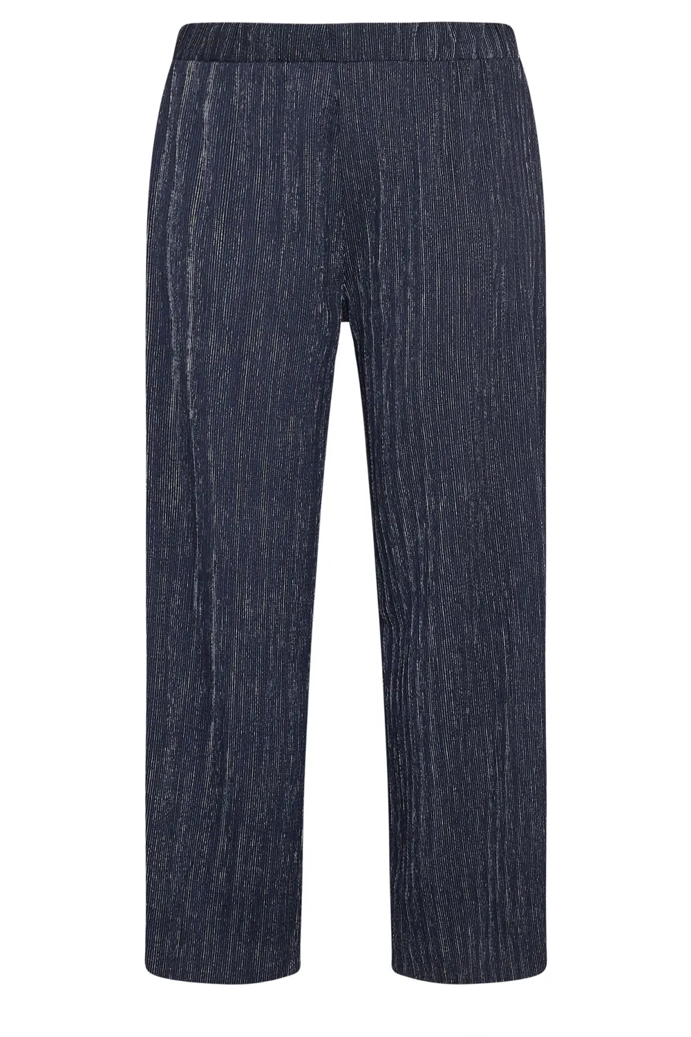 YOURS Curve Blue Abstract Print Textured Wide Leg Trousers