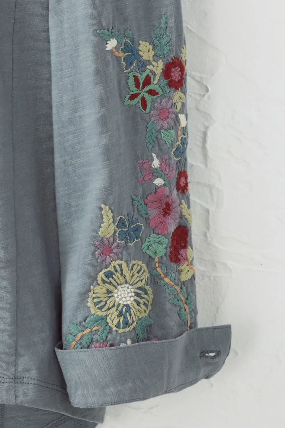 New Day Floral Button-Front Tee