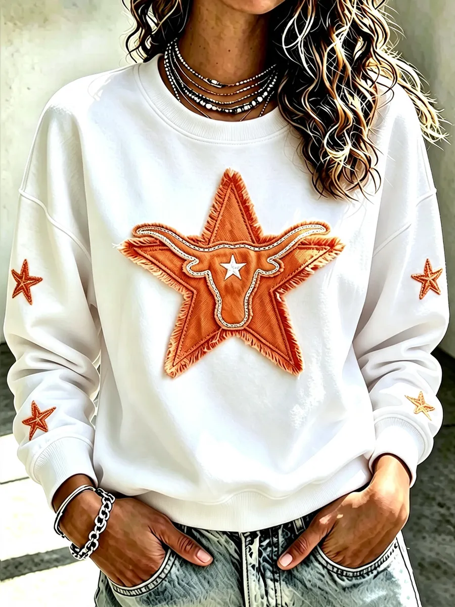 Women's Rugby Printed Round Neck T-shirt