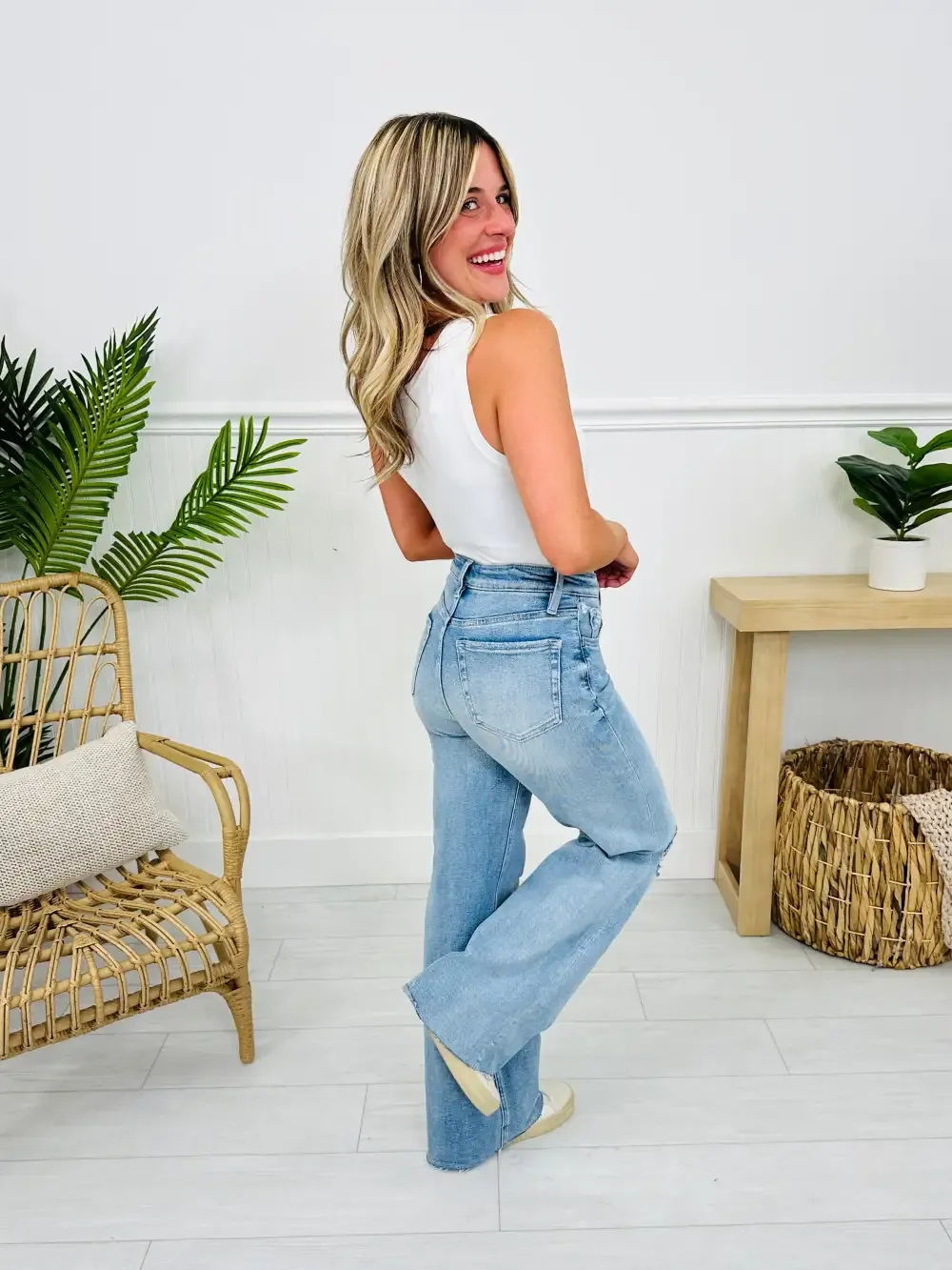 The Bee's Knees Tummy Control Wide Leg Jeans