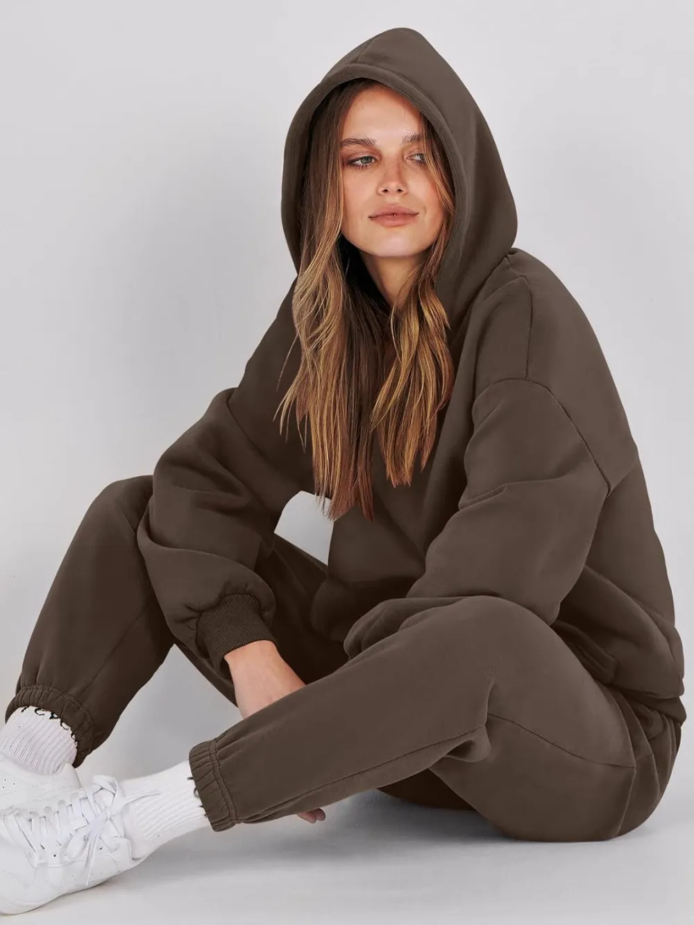 (Clearance Sale $1.99⚡) 2024 Women's Fall Oversized Casual Hoodie Two Piece Sweatshirt Jogging Pants Sweatshirt Set