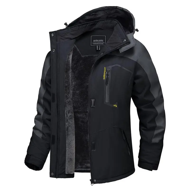 Waterproof Ski Jacket Hooded Fleece Lined Warm Winter Jacket Snow Coat Mountain Windproof Rain Windbreaker