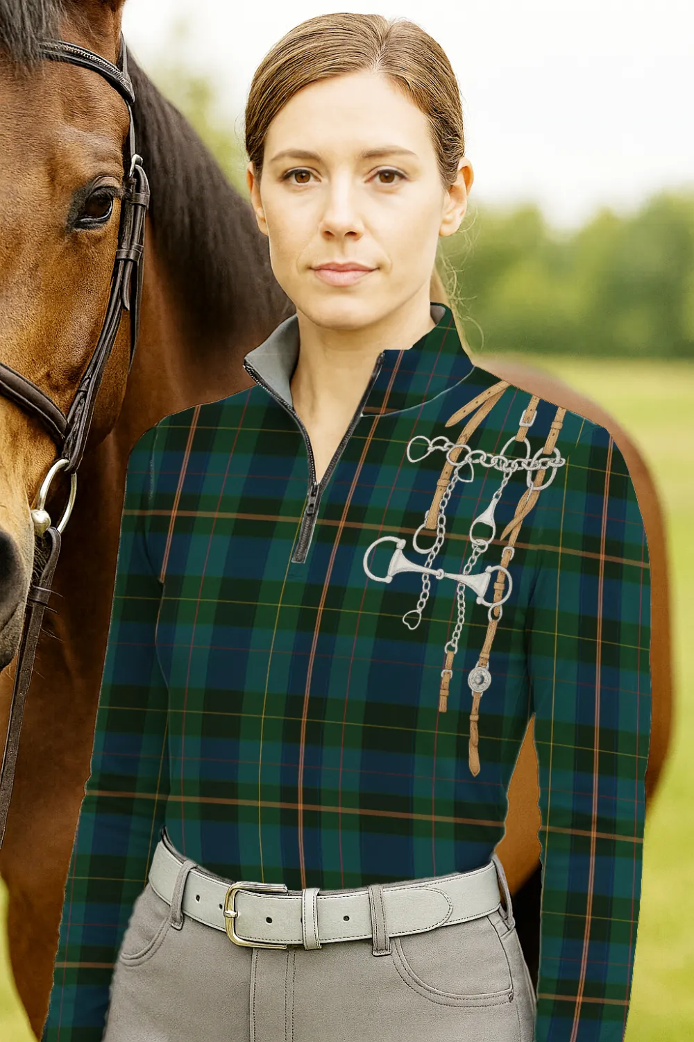 Women's Equestrian Equipments Print Long Sleeve Casual Shirt