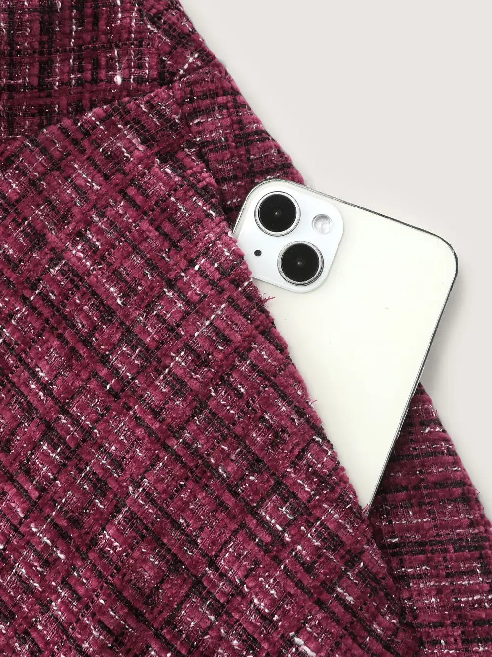 Tweed Fringe Hem Flowy Maxi Skirt