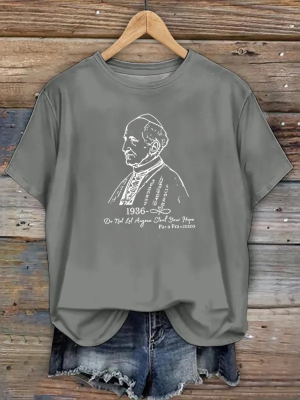 Women's Do Not Let Anyone Steal Your Hope Print Short Sleeve Round Neck Cotton T-Shirt