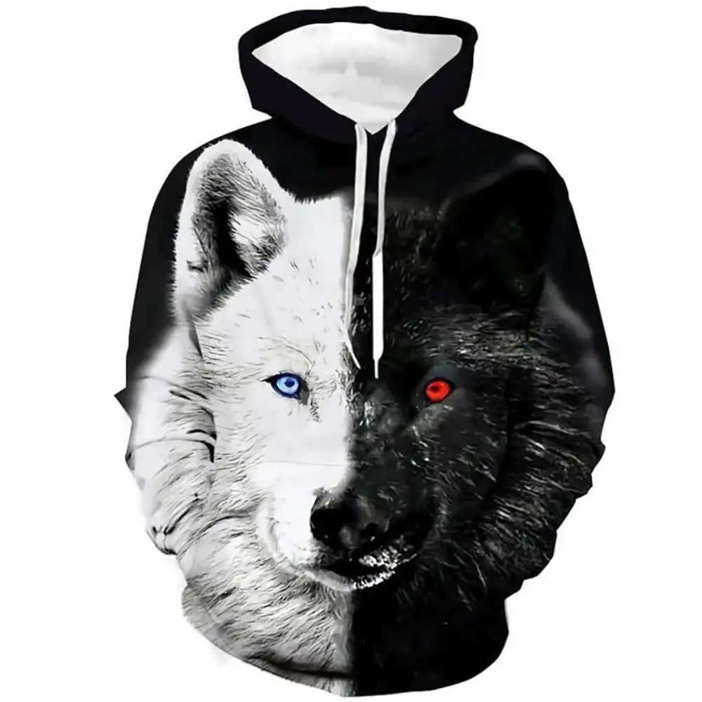3D Graphic Printed Hoodies Wolf