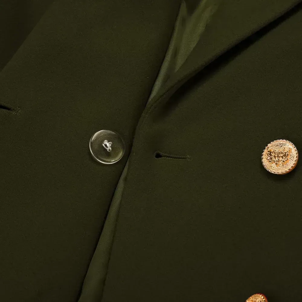 Womens Fall Winter Wool Coats Double Breasted Midi Peacoat Trench Coats