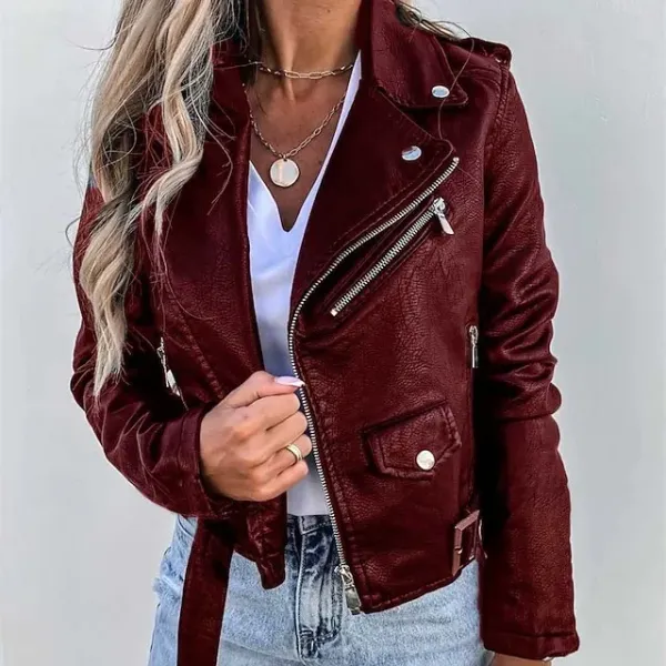Women's Casual Jacket Warm Comfortable Zipper Pocket Fashion Outdoor Plain Going out Weekend Zipper Regular Lapel Regular Fit Long Sleeve Outerwear Black Wine Fall Winter