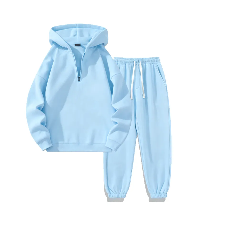 Men's 2-Piece Solid Zipper Hoodie & Sweatpants Set