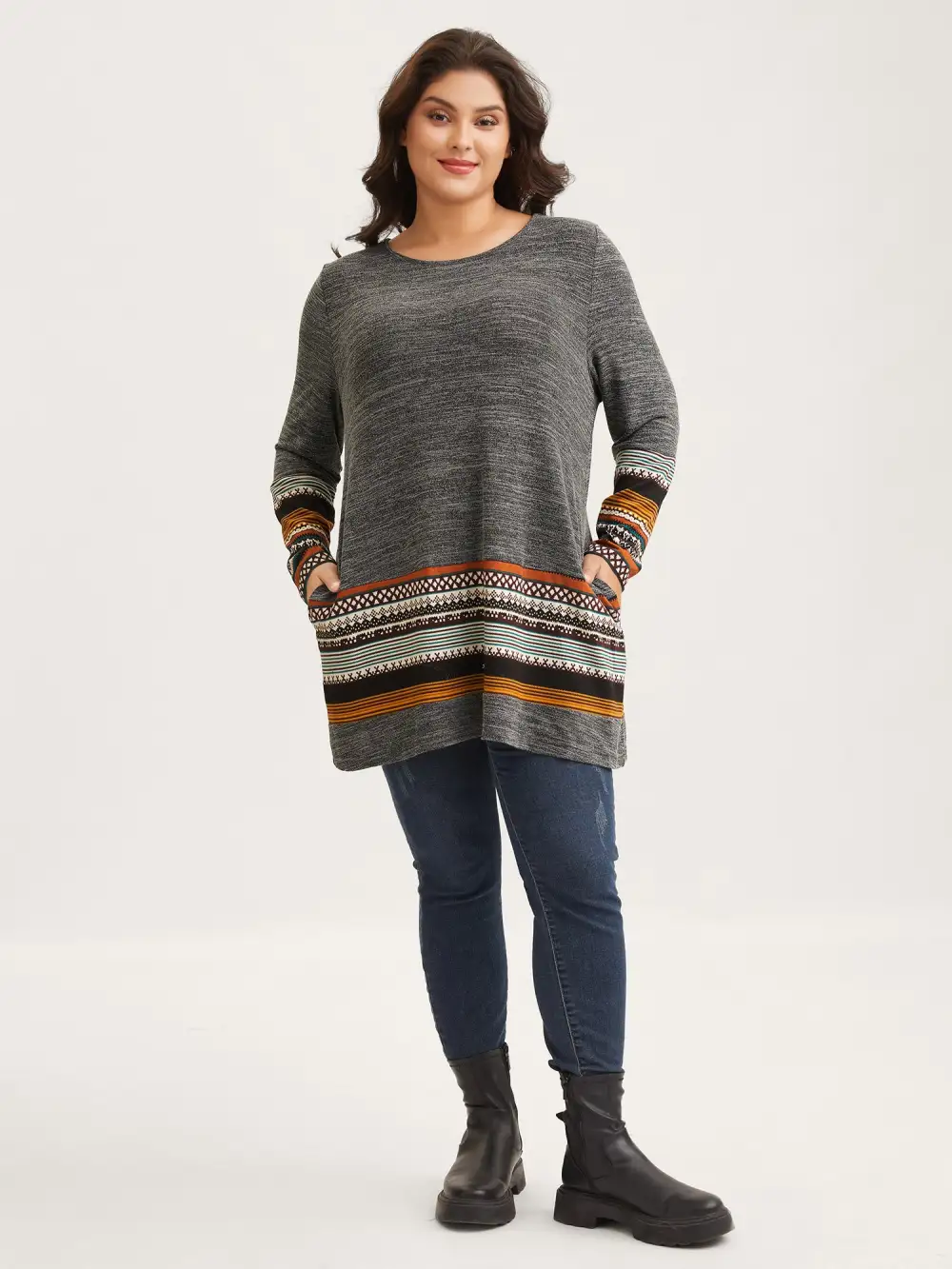 Tunic Boho Print Pocket T-shirt