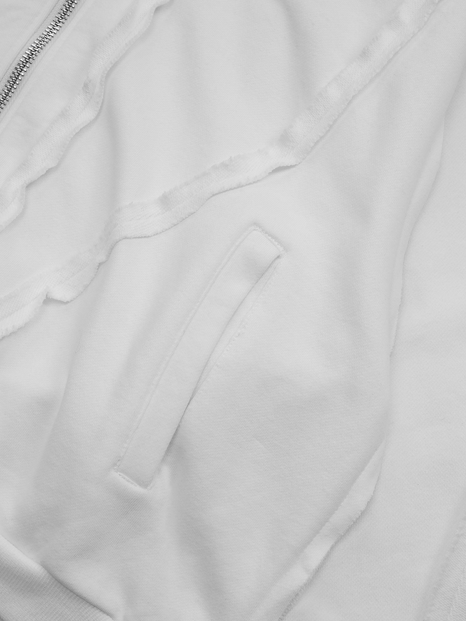 Heavyweight Washed Distressed Full Zip Hoodie - 2057