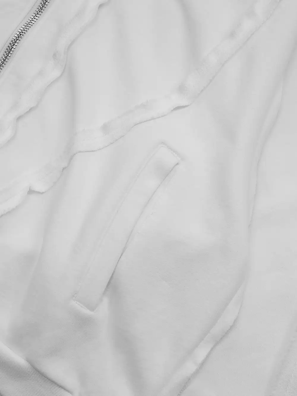 Heavyweight Washed Distressed Full Zip Hoodie - 2057