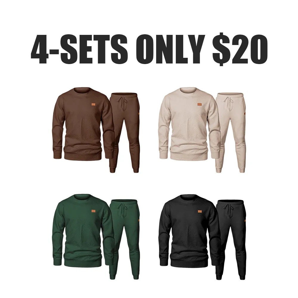 Plus Size Men's Casual Tracksuit Set