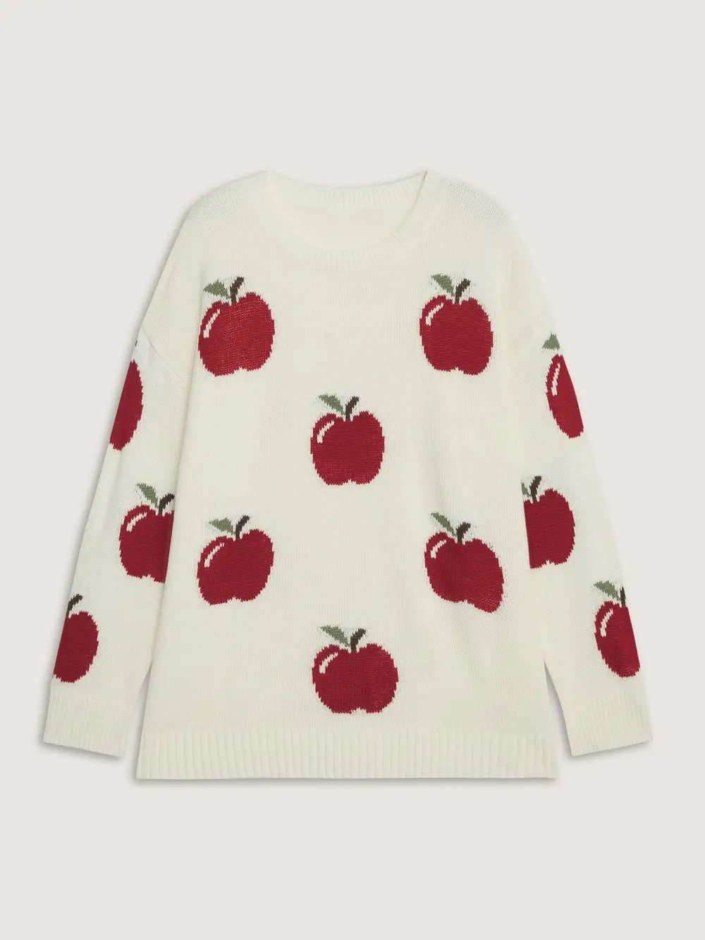 Sweet Apple Print Jacquard Print Pullover