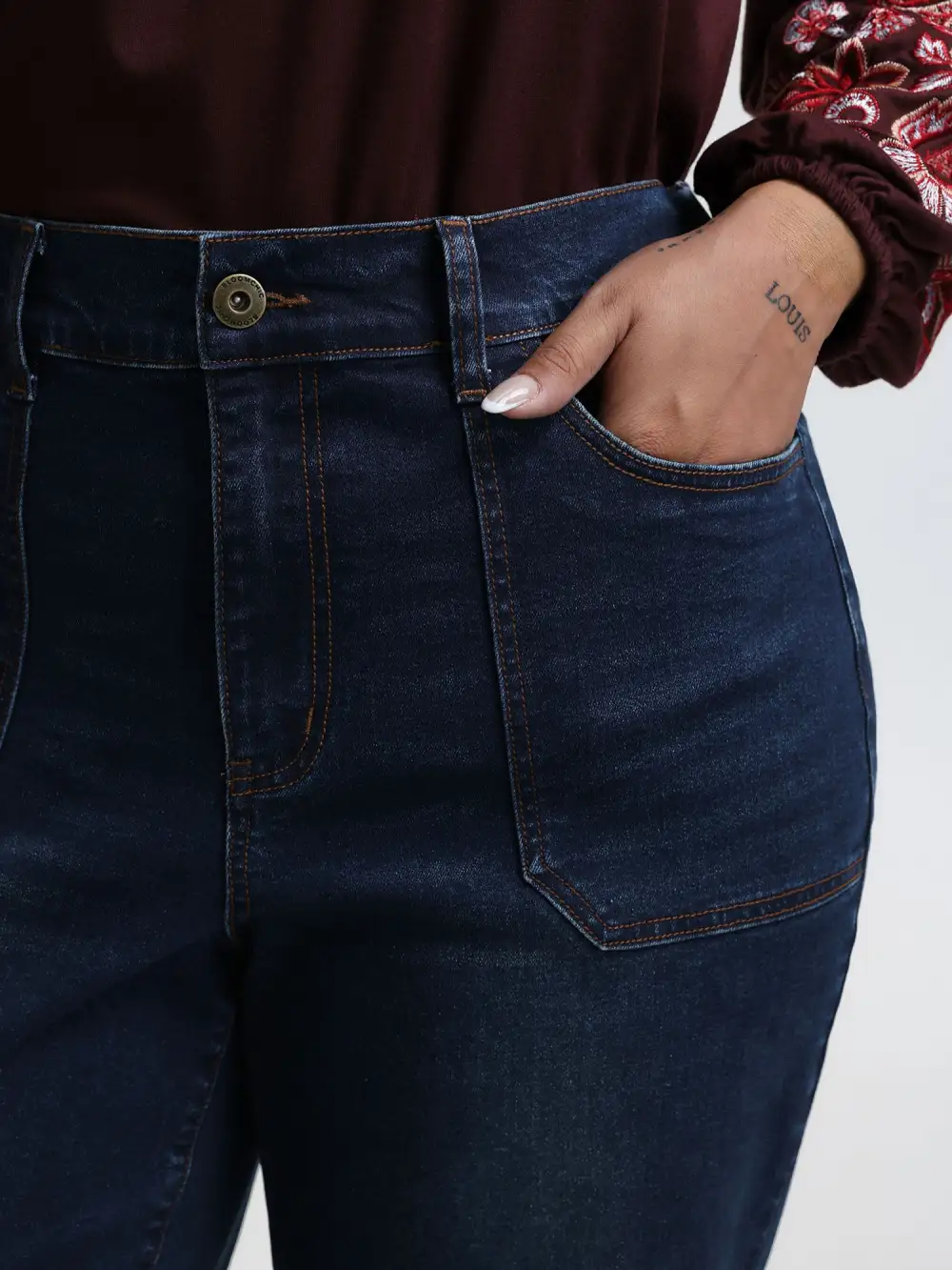 Flared Hem Easy-Fit Jeans
