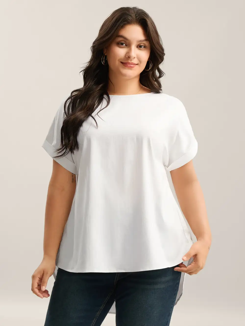 Classic Plain Boat Neck Zipper Blouse