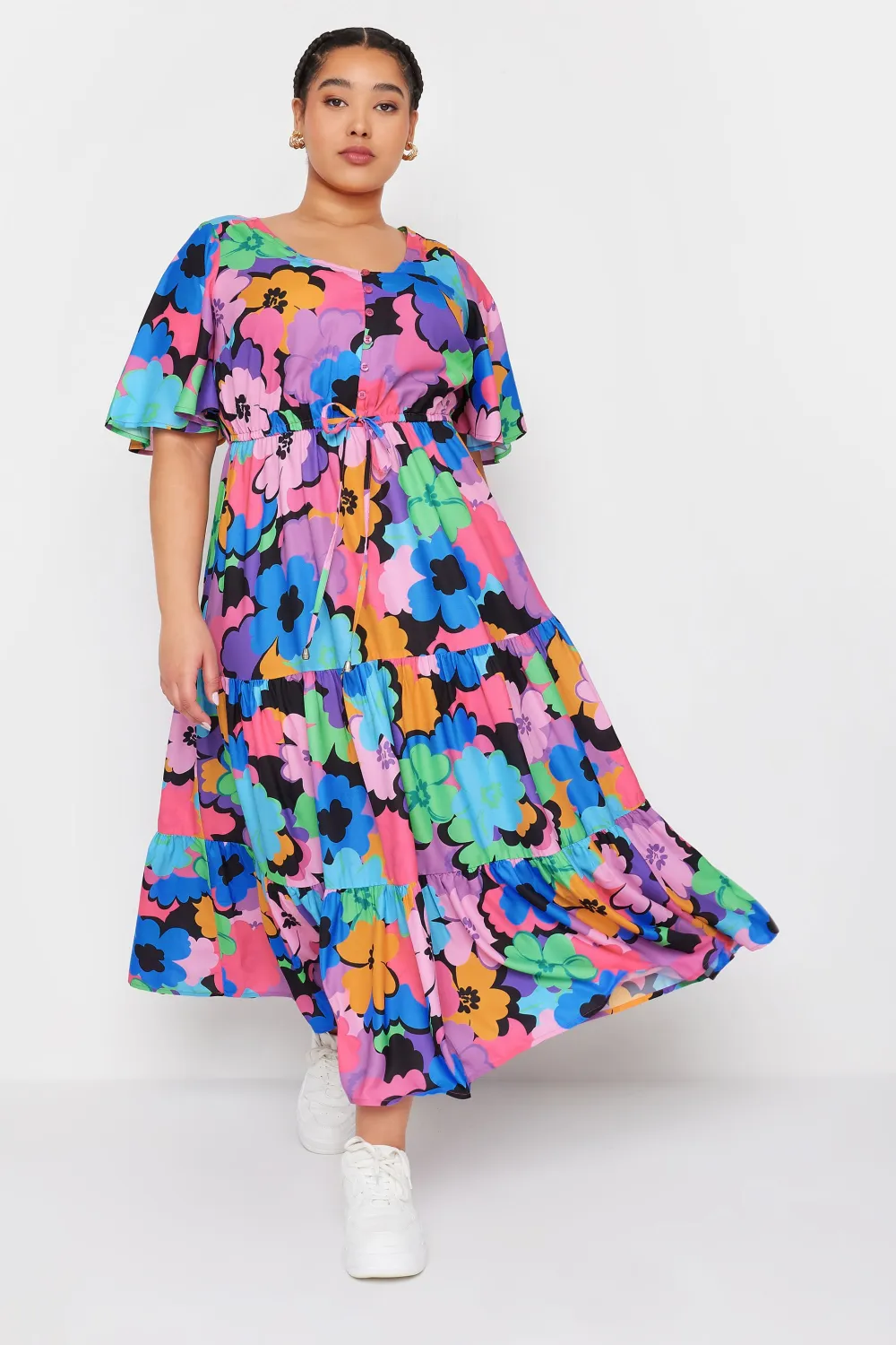 YOURS Curve Purple Floral Print Maxi Dress