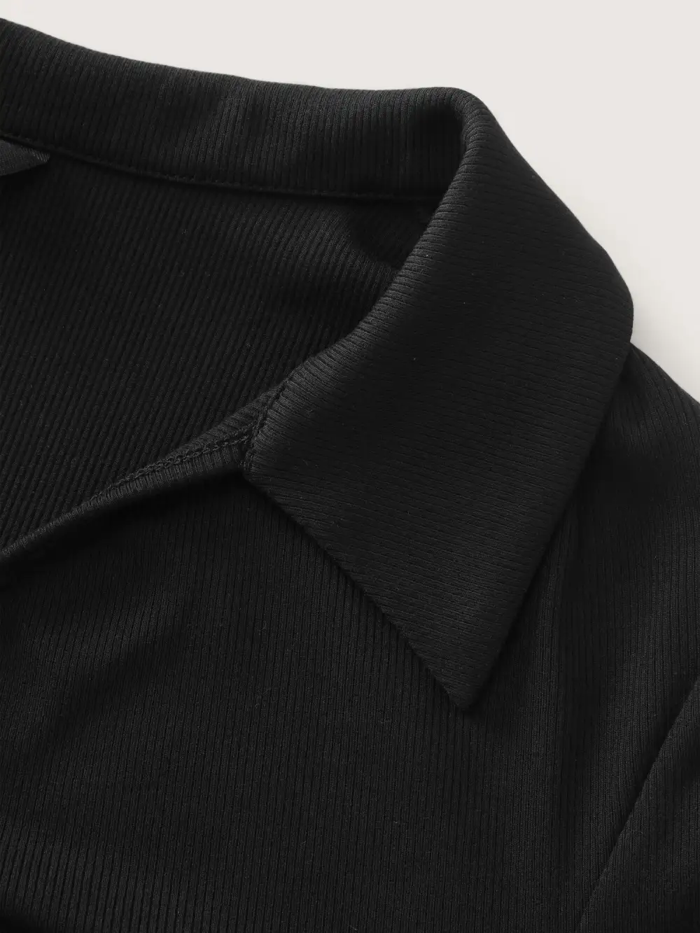 Ribbed Ruched Two-Way Zipper Knit Top