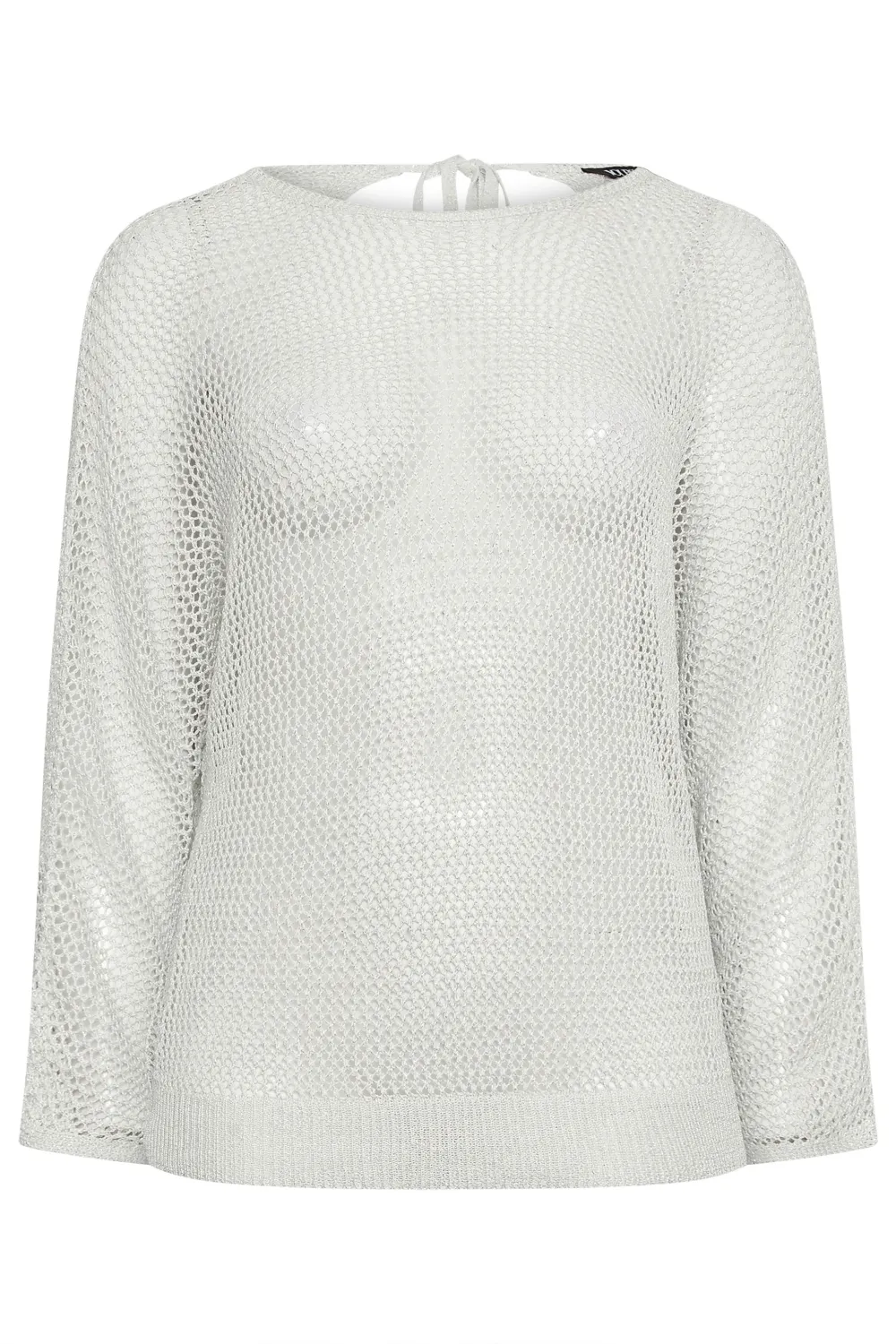 YOURS Curve Black Metallic Crochet Jumper