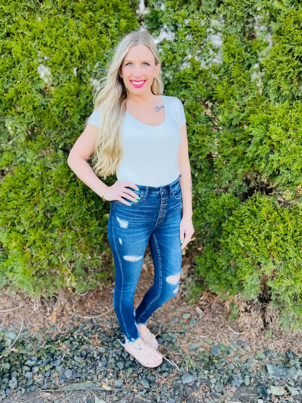 DOORBUSTER! I Like Big Button Fly Skinny Jeans