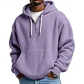 Men's Hoodie Waffle Hoodies Quarter Zip Hoodie Apricot White Light Green Army Green Red Hooded Plain Kangaroo Pocket Textured Sports & Outdoor Casual Daily Streetwear Cool Sportswear Fall Spring