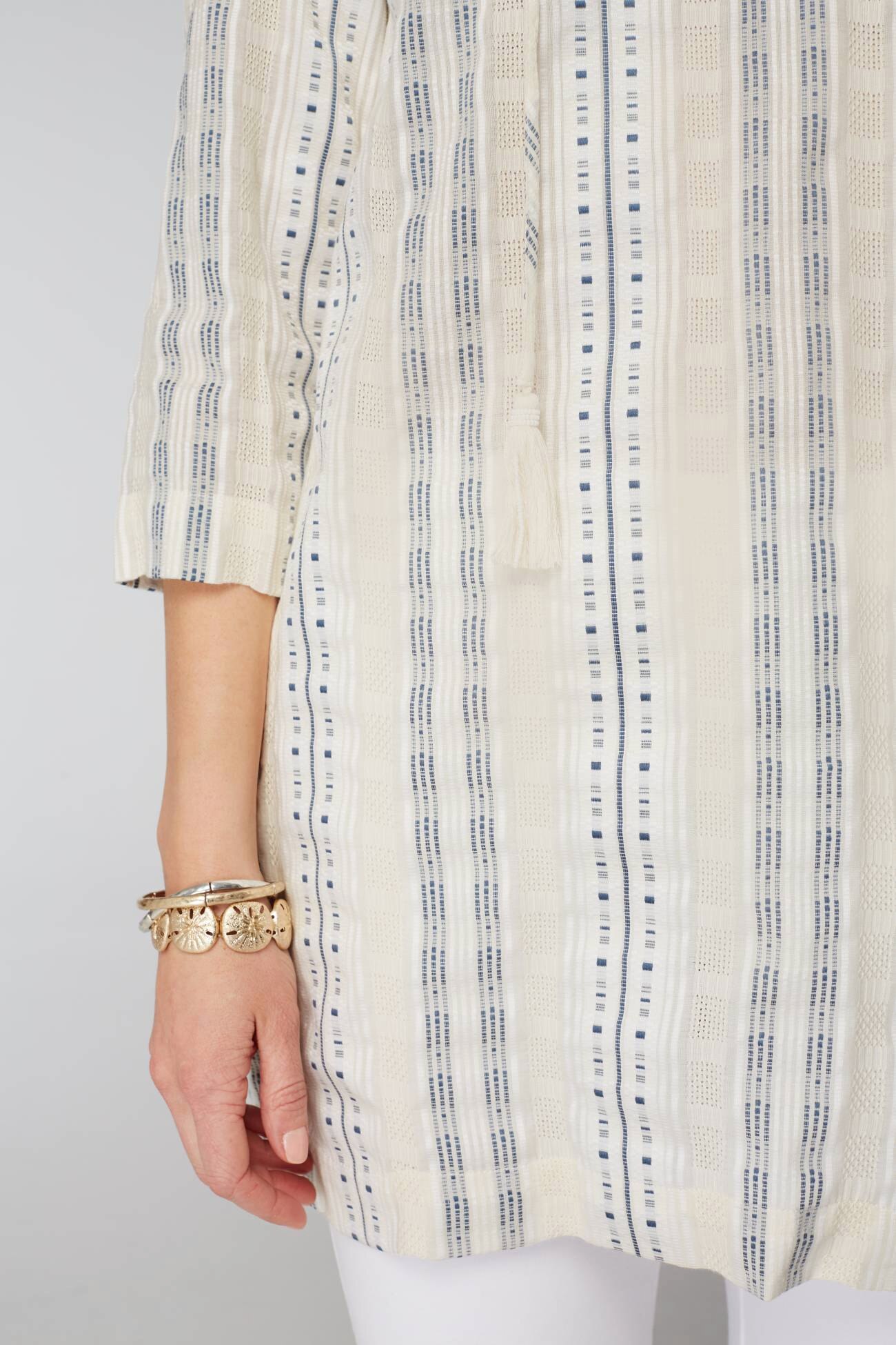 Pure Jill Split-Neck Dobby Tunic